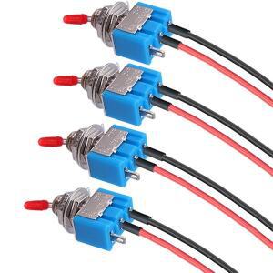 4Pcs 3 핀 토글 스위치 ON OFF SPST 사전 납땜 3A 250V 6A 자동차 트럭 조명  기계 용 미니 소형