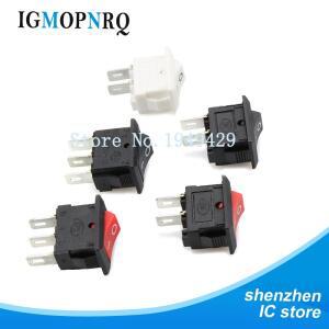 스냅 인 오프 보트 로커 스위치 푸시 버튼 10mm x 15mm SPST 2 핀 3 3A 250V KCD11 블랙 레드 화이트