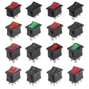10100Pcs KCD1 234Pin 15x21mm ON-OFF 보트 자동차 로커 스위치 6A 250V AC 10A AC 전원 빨간색 녹색 조명