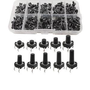100180200Pcs 6x6 택트 촉각 푸시 버튼 스위치 4.3mm-13mm DIP 4Pin 마이크로 6x6 키 ONOFF Arduino 용 10