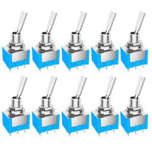 10PCS 미니 소형 토글 스위치 3 2 ON OFF DPDT SPST 6A 125VAC 3A 자동차 트럭 용 래칭 플랫 핸들