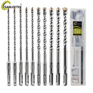 SANLEETEK SDS-Plus 샹크 크로스 헤드 카바이드 콘크리트 해머 드릴 비트 5-12mm 비트 세트 (콘크리트, 석조, 벽돌, 화강암 드릴링용)