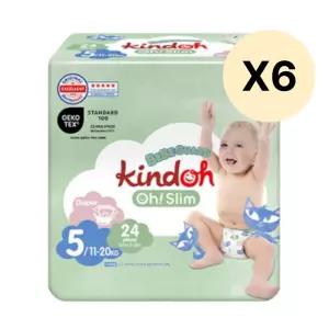 킨도 공용 유아 아기 밴드형 기저귀 5단계 24매 6팩