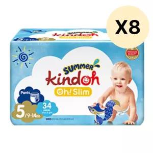 킨도 오슬림 썸머팬츠 팬티형 기저귀 5단계 34매 8팩