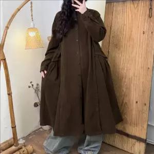 빈티지 가을 캐주얼 집업 코트 항공 반버튼 야구 지퍼 트렌치 플리츠 눈송이 여자점퍼 원템3