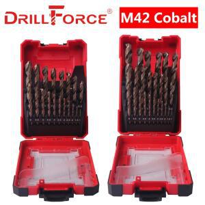 DRILLFORCE M42 코발트 드릴 비트 세트, 강화 금속 및 스테인레스 스틸 드릴 비트, 전동 공구 액세서리, 19 PCs, 25PCs