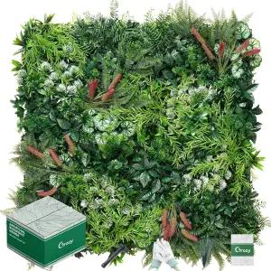 6PCS 잔디 벽 패널 20 x20 인조 비 그리너리 배경 UV-안티 박스우드 정원 파티오 발코니용 녹색 장식