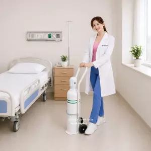 간호사용 산소운반카트(5-10리터용) 낮은형 산소운반카