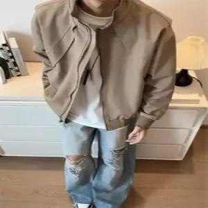 남친 베이지 가을 바람막이 점퍼 숏 코트 차이나 항공 야상 삼방 원픽3