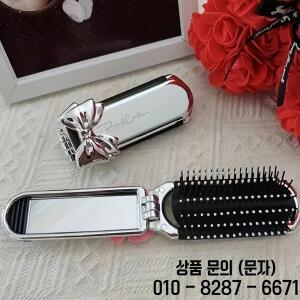 1Pc 접이식 미니 빗 여성과 14세 이상를 위한 휴대용 및 거울 에어백 통합 컴팩트 마사지 쿠션