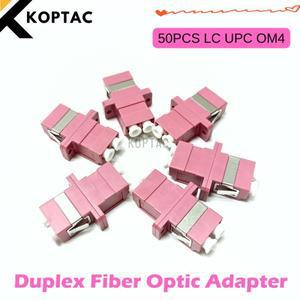 LC UPC OM4 듀플렉스 MM 광섬유 어댑터 광학 커플러 플랜지 FTTH