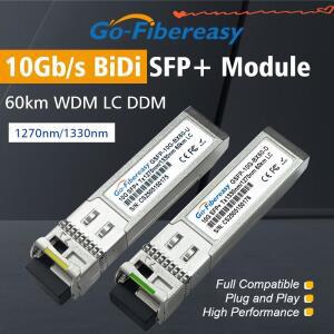 SFP+10Gb BiDi 60km LC 광 모듈 1270/1330nm 유비쿼티 마이크로틱 시스코 파이버 스위치용 단일 양방향 트