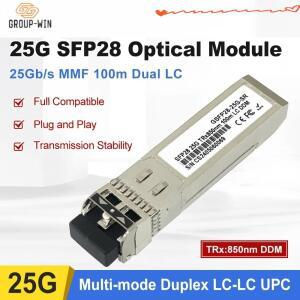 25Gb SR SFP28 광 모듈 멀티모드 25GBASE-SR 850nm 100m 듀얼 LC 트랜시버 멜라녹스 인텔 미크로틱..파이버