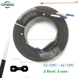 실외 광섬유 드롭 케이블 LC UPC 2 스틸 코어 200m SM G657A 패치 점퍼 맞춤형