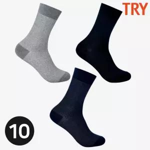[트라이]트라이 국산 아빠양말 정장양말 신사 투톤 캐주얼 베이직 삭스 10켤레