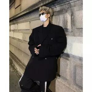 남자정장재킷 정장 자켓 패드 봄가을 캐주얼 루즈핏 코트 시크 고급 하이 스트리트 원템3