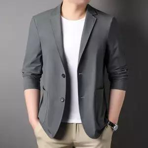 남자정장재킷 정장 자켓 가을 배기 봄여름 얇은 솔리드 긴팔 칼라 코트 원템2