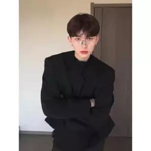 남친 검정 재킷 코트 봄가을 노카라 패드 정장 쇼트 패피3