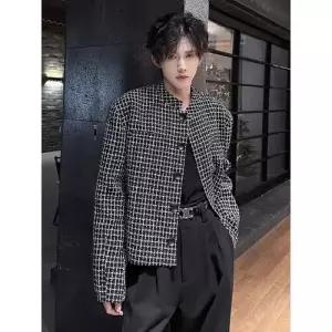 남친 가을 캐주얼 스몰 아우터 숏 톱 정장 자켓 차이나 체크 패드 패피3