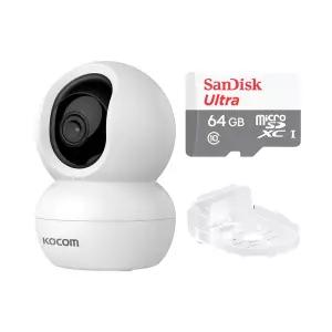 코콤 KTC-Z30 홈캠+64GB+투명 무타공 거치대 300만화소 홈카메라 세트