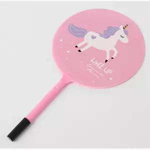 볼펜부채 유니콘 원형 부채 핑크 5P 기념품 운동부채 부체 인스타부채 낚시부채