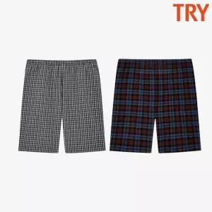 트라이 남자여름잠옷바지 붙지 않는 여름 써커 반바지 파자마 홈웨어 하의 5부