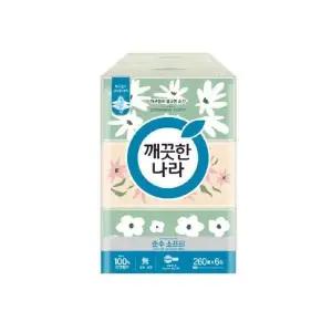 [셀러허브]깨끗한나라 순수소프티 미용티슈 260매 6입 (S49210874)