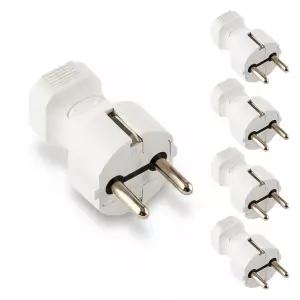 블링라이트 국내산 일자형 접지 플러그 5p 세트 16A 250V, 화이트, 7CM, 1세트MP