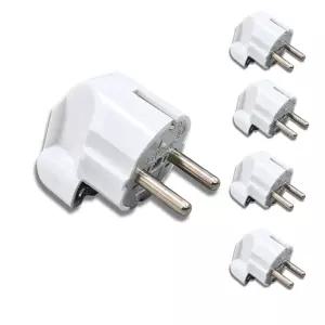 블링라이트 국내산 기억자형 접지 플러그 5p 세트 16A 250V, 화이트, 5.5cm, 1세트MP