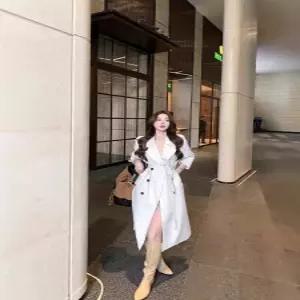 여사친 빈티지 가을 트렌치코트 멋쟁이 하프코트 원픽3
