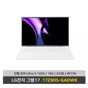 LG전자 그램17 노트북 17Z90S-GAOWK 울트라5 SSD512G/16G/Win11탑재 무선마우스+패드 - KW