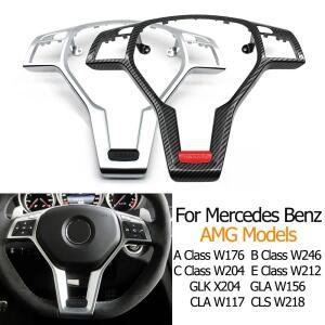호환 자동차 핸들 크롬 패널 커버 트림, 메르세데스 AMG A B C E GLK GLA CLA CLS 클래스 W176 W246 W204 W212 W156 W117