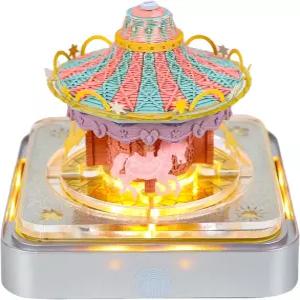 3D 데스크 캘린더 2026년 달력 LED 조명 메모 패드 아크릴 박스가 있는 찢어지는 노트 크리에이티브 캐러셀