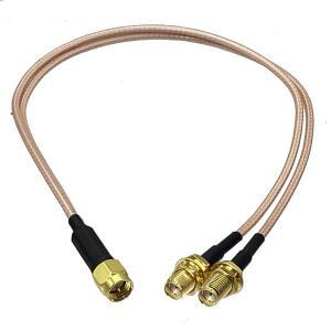 RG316 SMA - 2x 수커넥터 암커넥터 Y  분배기 커넥터 압착 와이어 단자 RF 점퍼 점퍼케이블 케이블 4인치~1
