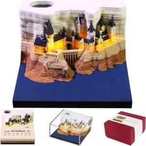 2026 타임피스 캘린더 3D 스티커 메모 LED 조명이 있는 책상 트리 패드 크리에이티브 아티스틱 아트 동료
