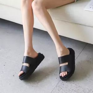 여자 여름 데일리 푹신한 통굽 샌들