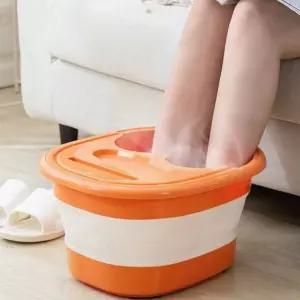접이식 족욕기 대야 임산부 발 마사지통 휴대용 족탕기 실리콘 보관함