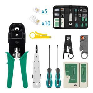 네트워크 케이블 테스터 도구 LAN Utp 스크루 드라이버 와이어 스트리퍼 RJ45 RJ11 커넥터 컴퓨터 압착기