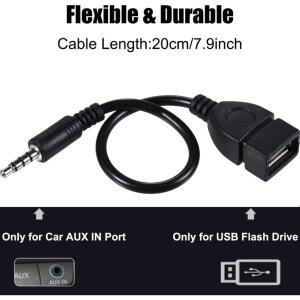 3.5mm 1/8인치 AUX 오디오 플러그 남 USB 2.0 여 OTG 어댑터 변환 케이블로 자동차 U-디스크를 사용하여 음