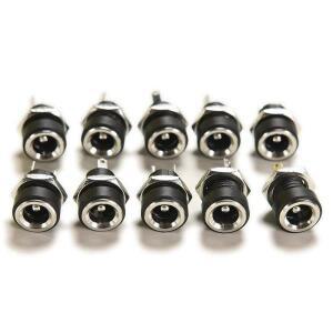 10pcs dc 전원 어댑터 잭 소켓 암 패널 장착 커넥터 2핀 5.5x2.1mm 플러그 어댑터 단자  3a 12v