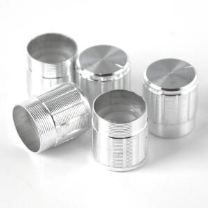 5pcs WH148 15x17mm 전위차계 제어 알루미늄 6mm 스위치 손잡이 인코더 캡 실버