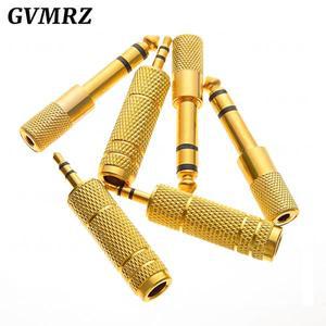 1pcss 골드 6.3mm 1/4인치 수커넥터 - 3.5mm 암커넥터 스테레오 헤드폰 오디오 어댑터 홈 커넥터 마이크