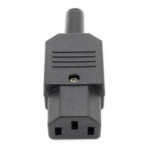 10pcs   10A 250V 블랙 IEC C13 암커넥터 Rewirable 전원 커넥터 3핀 AC 소켓
