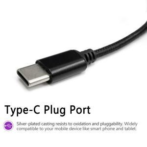 USB 타입C ~ 2.5mm 오디오 테크니카 ATH-M70X 마이크 교체용 편조 헤드폰 케이블 코드
