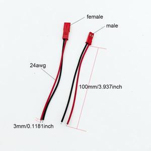 10쌍 수 암 커넥터 JST 플러그 케이블 2핀 RC BEC 배터리 어댑터 헬리콥터 DIY FPV 드론 쿼드콥터용