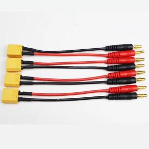 6pcs / 15cm XT60 플러그 충전 리드 4.0mm 바나나 케이블 Lipo 배터리 부품 용 실리콘 와이어 16AWG