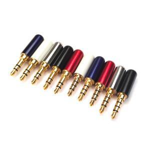2/5pcs 구리 3/ 4극 3.5mM 플러그 남성 헤드폰 잭 클립 스테레오 오디오 커넥터 4mm 케이블 어댑터