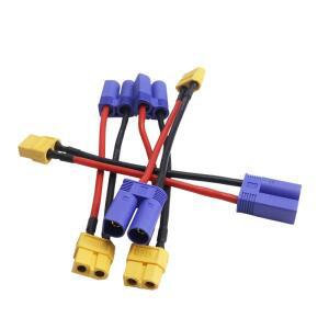 4개 XT60  EC5로 변환 암/수커넥터 어댑터 커넥터 14AWG 100mm RC 리포 배터리 충전기 확장 부품 DIY용