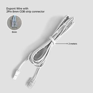 1개 3개 5개 듀방 케이블 2m 2핀 5mm 8mm 10mm COB 커넥터 무땜납 12V 24V 연장 와이어 2m