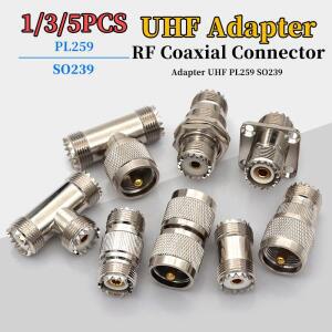 1/3/5pcs 어댑터 UHF PL259 SO239-UHF/N 남성/암커넥터 직선형 직각 플랜지 T  RF 동축 커넥터